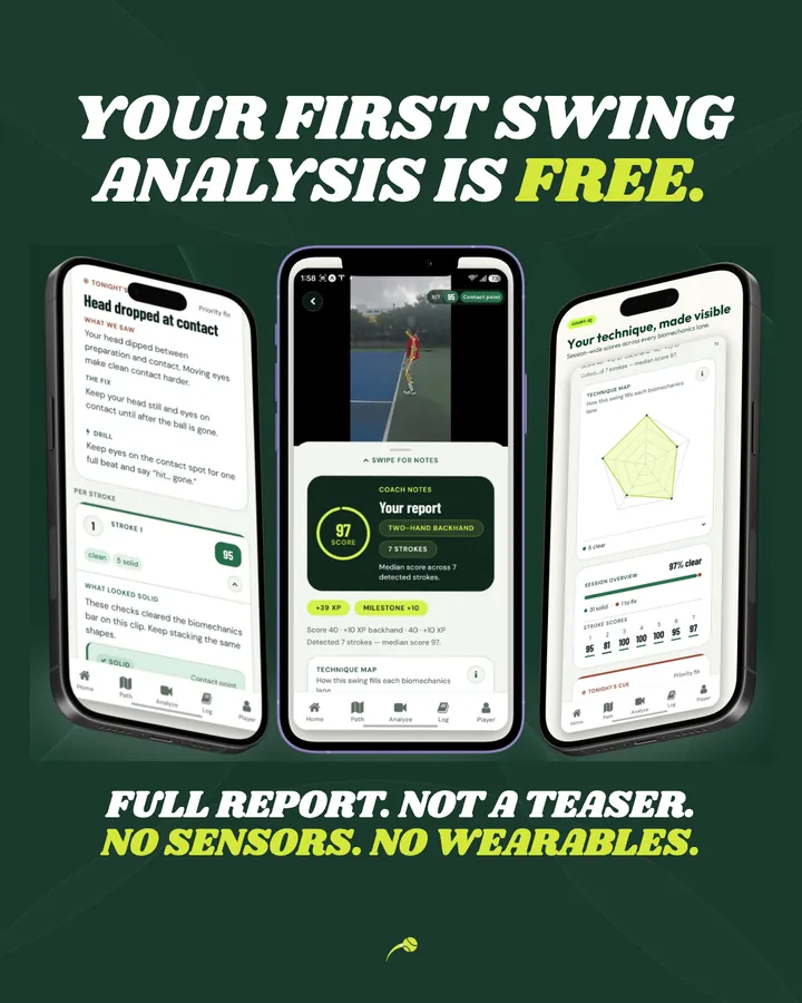 MatchPoint AI ad: Your first swing analysis is free